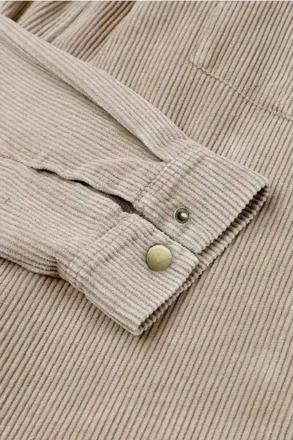 Colour Block Hooded Corduroy Jacket