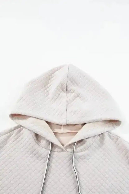 Quilted Hooded Mini Dress with Kangaroo Pocket