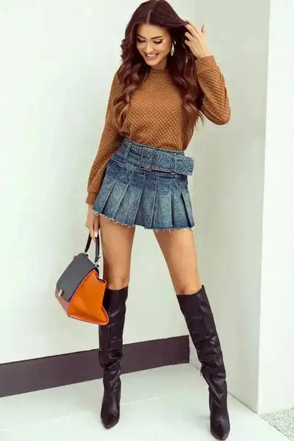 Quilted Hooded Mini Dress with Kangaroo Pocket