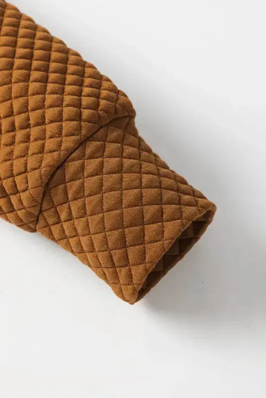 Quilted Hooded Mini Dress with Kangaroo Pocket