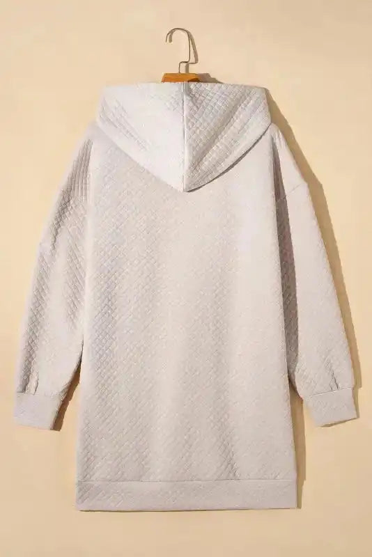 Quilted Hooded Mini Dress with Kangaroo Pocket