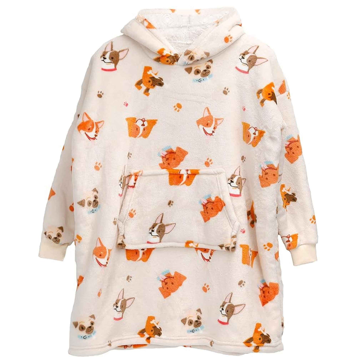 Kids' Dog Print Blanket Hoodie (Age 8–15)