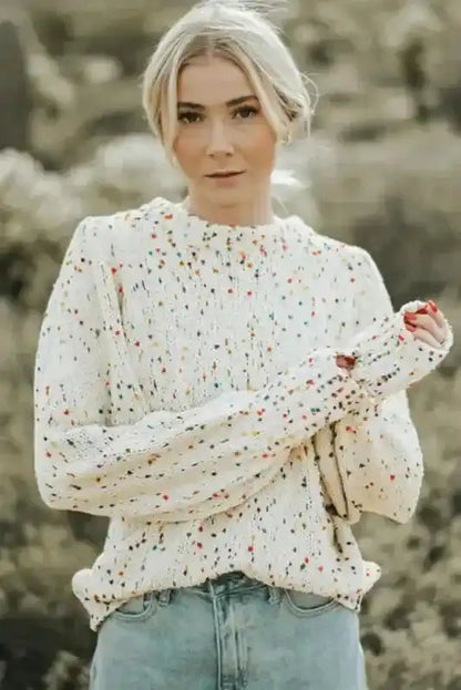 Spotted Cable Knit Jumper