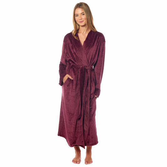 Striped Jacquard Long Dressing Gown