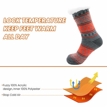 Women's Fur-Lined Chunky Slipper Socks (2 Pack)