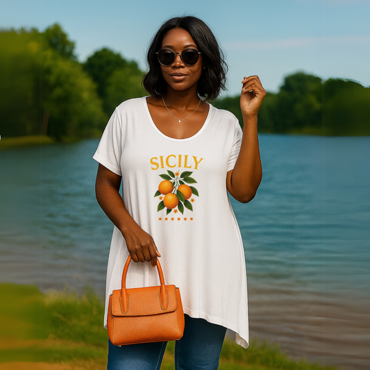 Orange Hanky Hem Swing Top