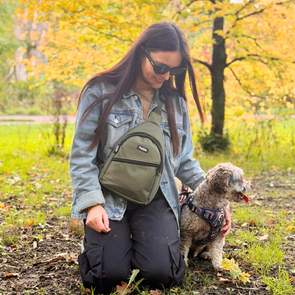 Water-Resistant Sling Backpack – Khaki Green