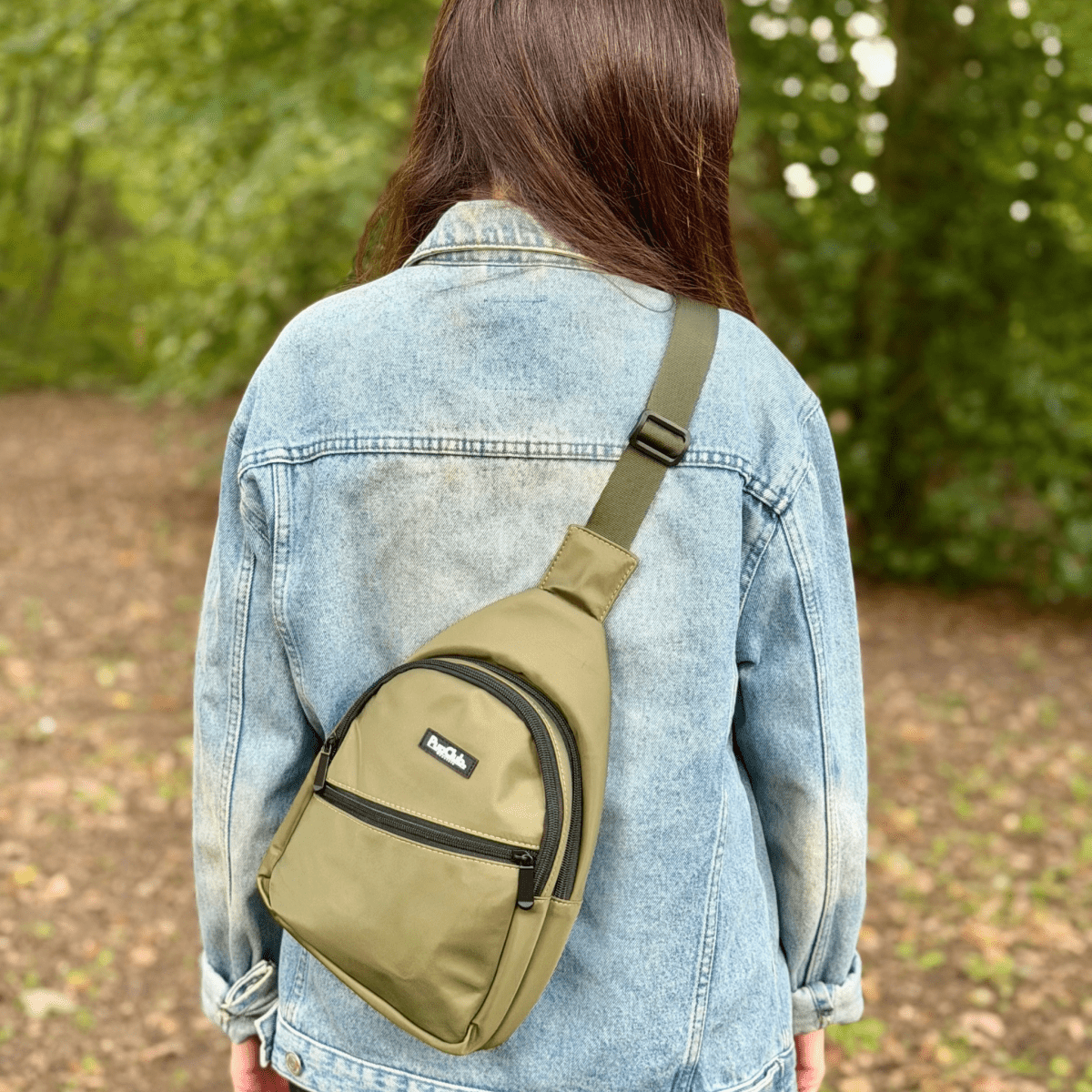 Water-Resistant Sling Backpack – Khaki Green