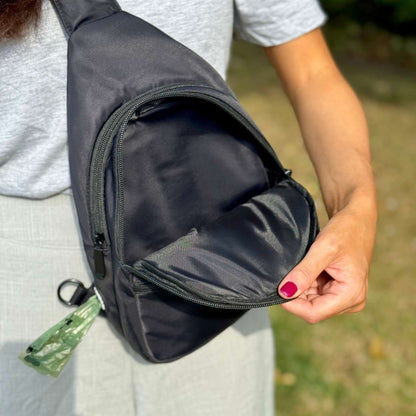 Water-Resistant Sling Backpack – Khaki Green
